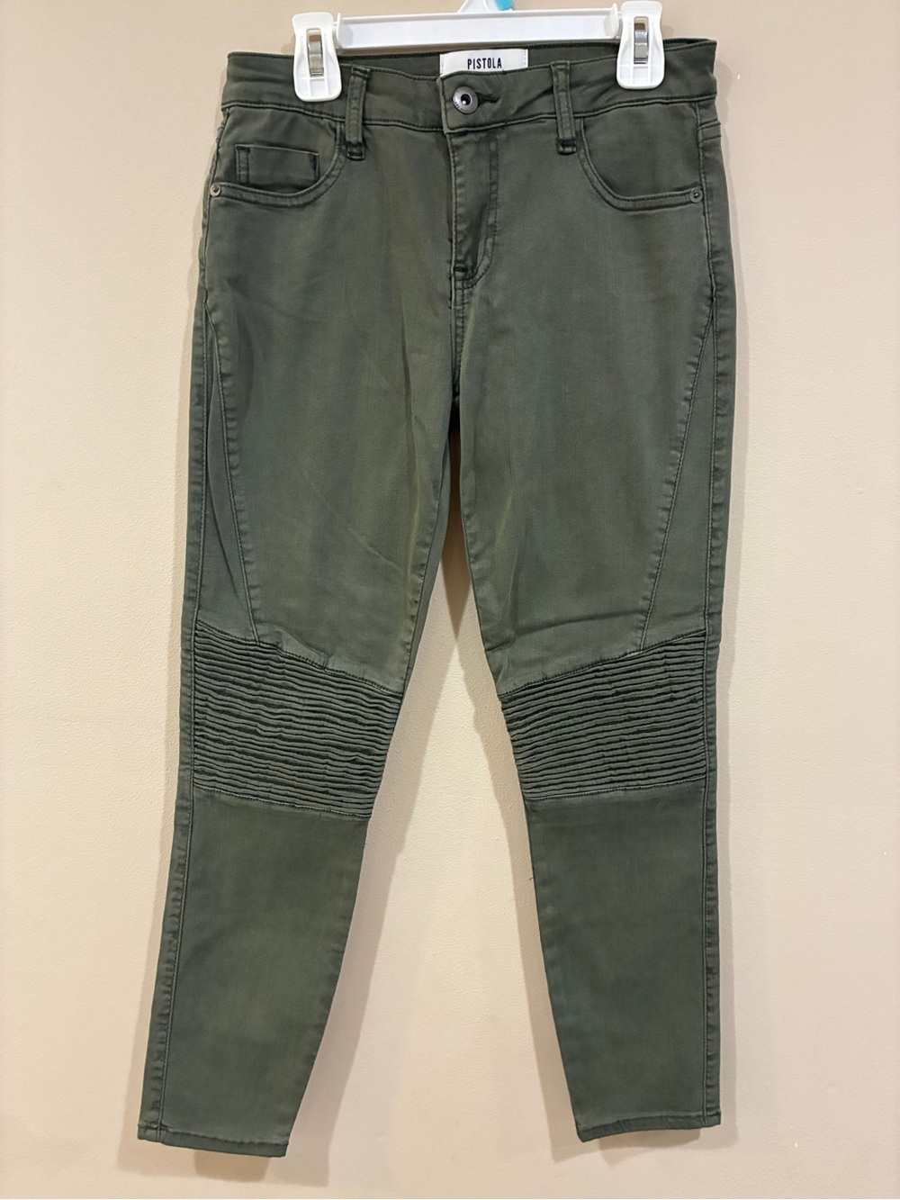 pistola Olive Ribbed-Knee Skinny Jeans